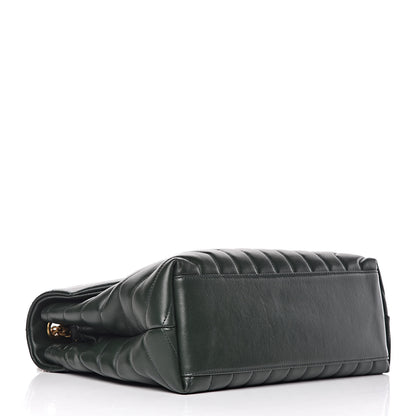 Saint Laurent Calfskin Y Quilted Monogram Medium Loulou Chain Satchel Olive 4 of 12