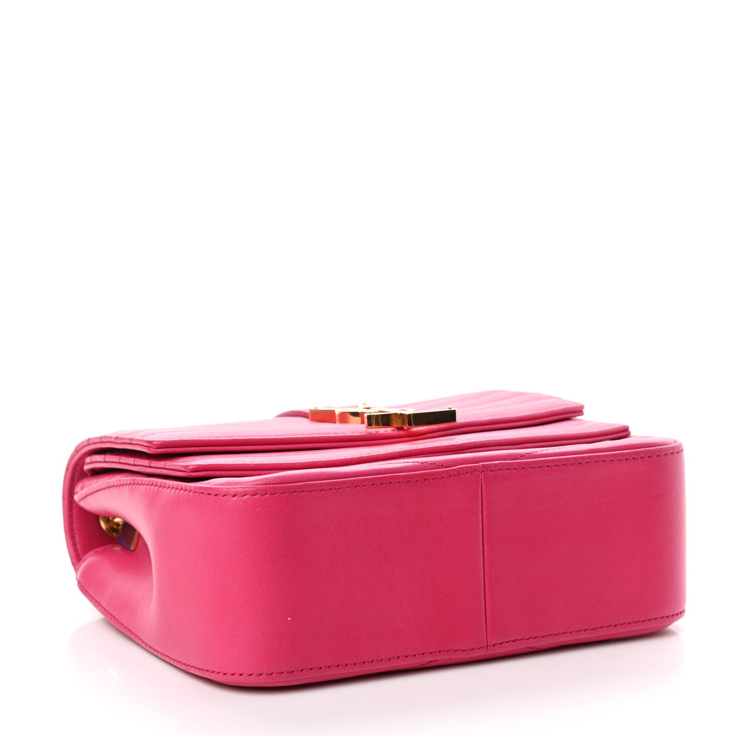Lambskin Matelasse Chevron Monogram Small Sulpice Bag Fuchsia