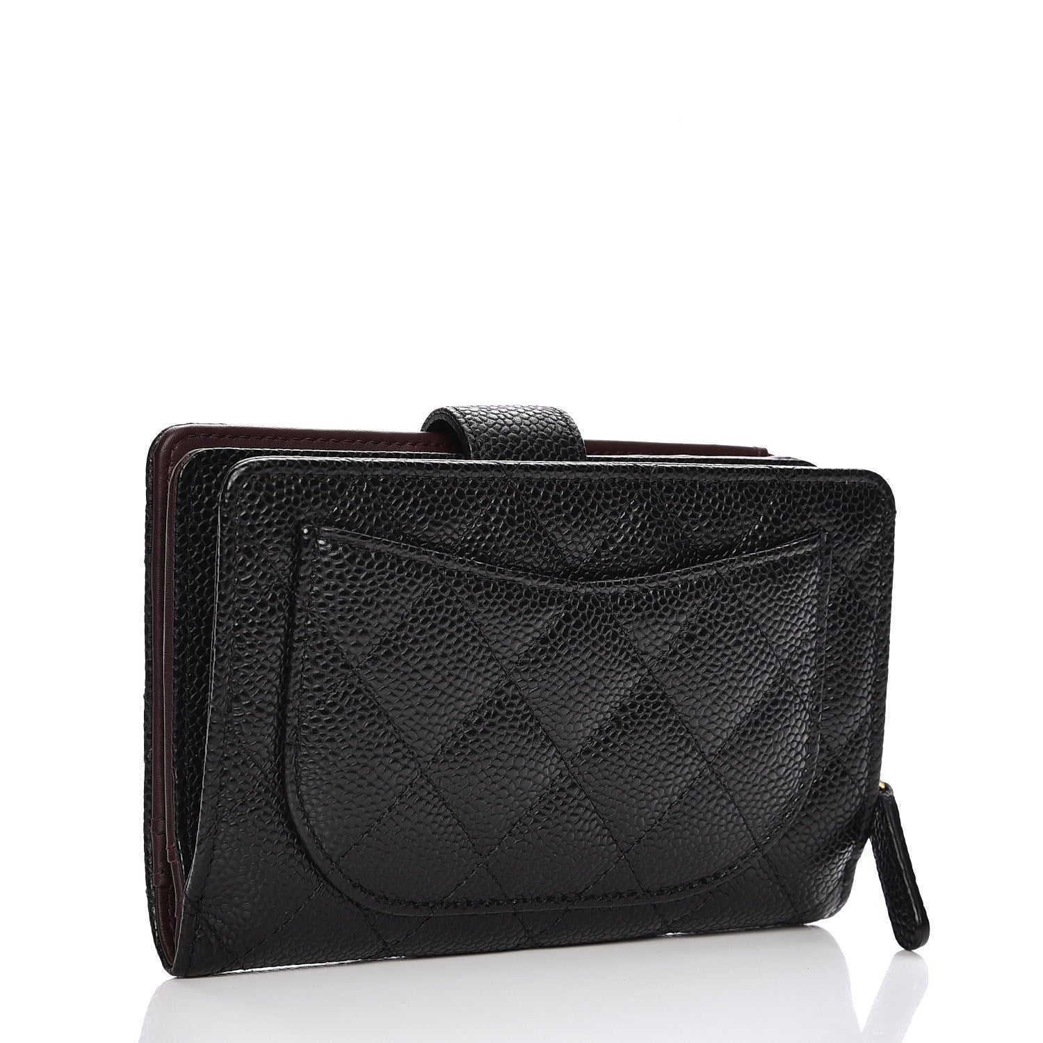 Chanel Caviar Quilted Zipped Pocket Wallet Black 3 of 8