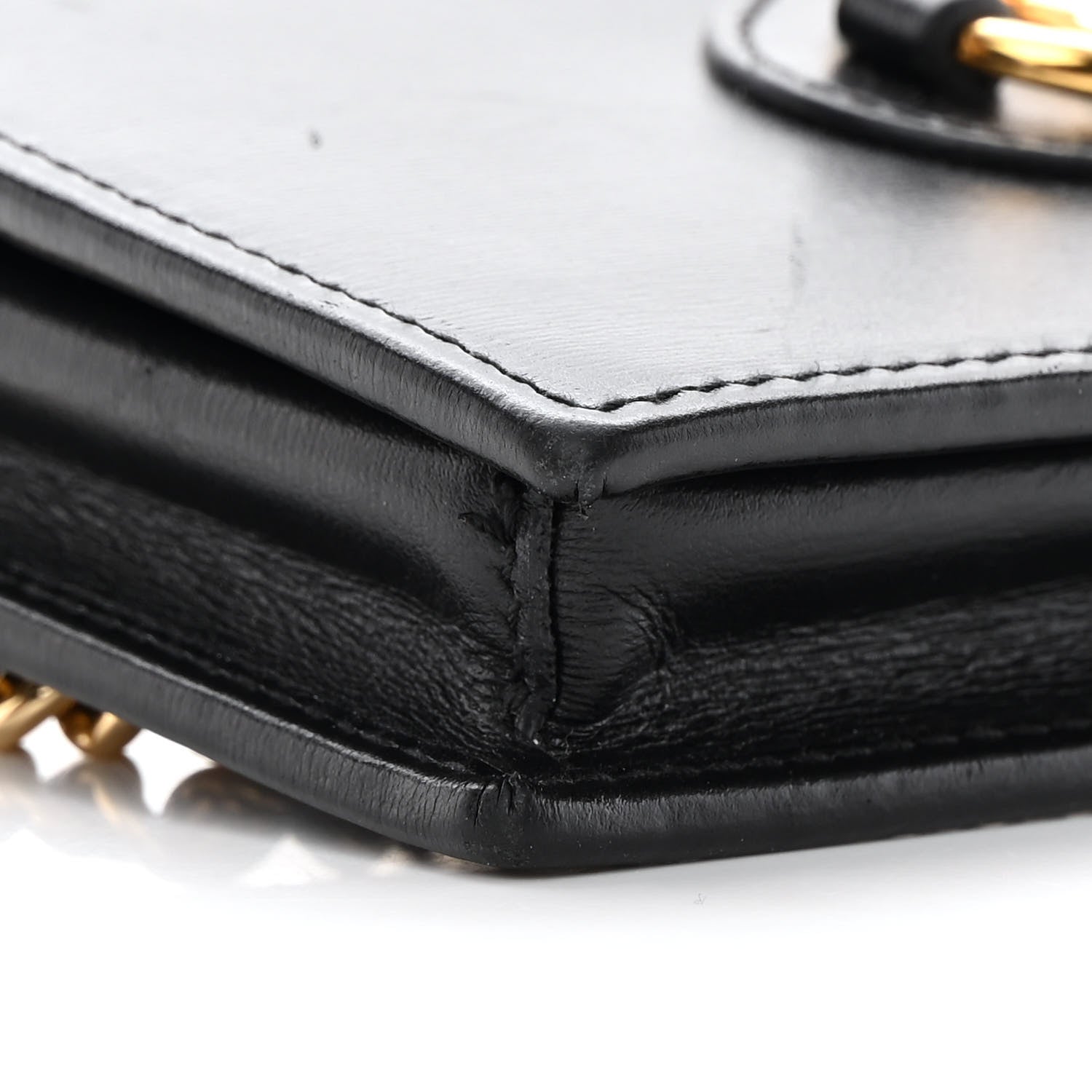 Gucci Boarded Plutone Calfskin Horsebit 1955 Wallet On Chain Black 9 of 16