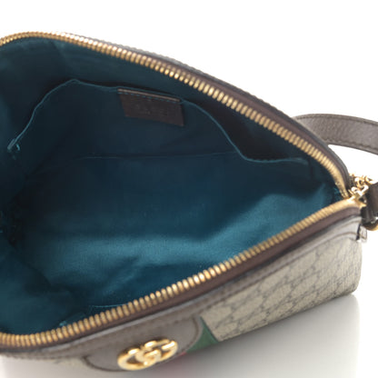 Gucci GG Supreme Monogram Textured Dollar Calfskin Web Small Ophidia Dome Shoulder Bag Beige Ebony New Acero 8 of 9
