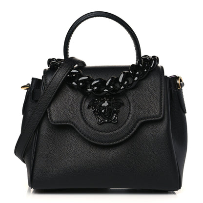 Versace Grained Calfskin Small La Medusa Top Handle Bag Black Lilac 1 of 8