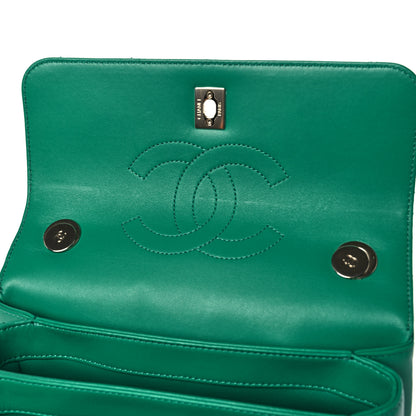 Chanel Lambskin Quilted Small Trendy CC Flap Dual Handle Bag Green 11 of 15