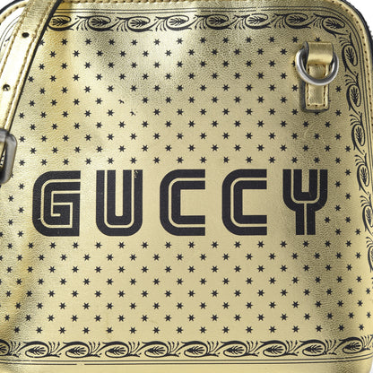 Gucci X SEGA Calfskin GUCCY Stars Mini Dome Shoulder Bag Gold 11 of 11