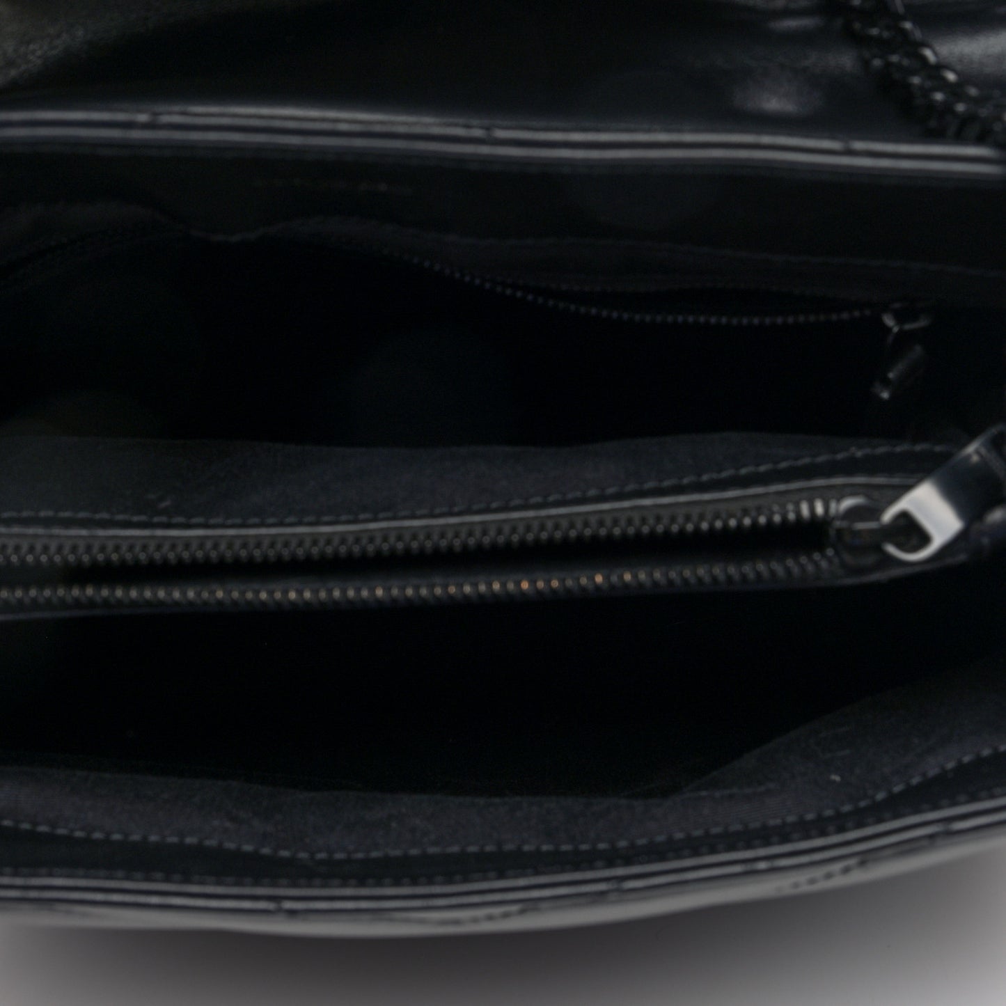 Calfskin Y Quilted Monogram Monochrome Medium Loulou Chain Satchel Black