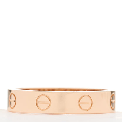 Cartier 18K Pink Gold Diamond 4mm LOVE Wedding Band Ring 53 6.25 3 of 4