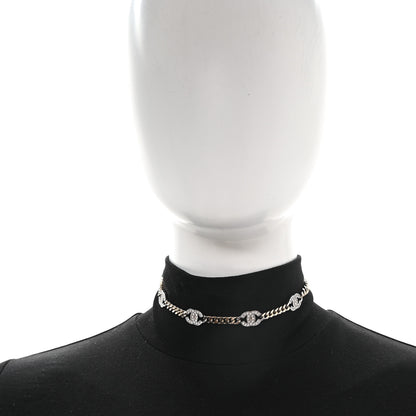 Chanel Crystal Chain CC Link Choker Gold Silver 2 of 5