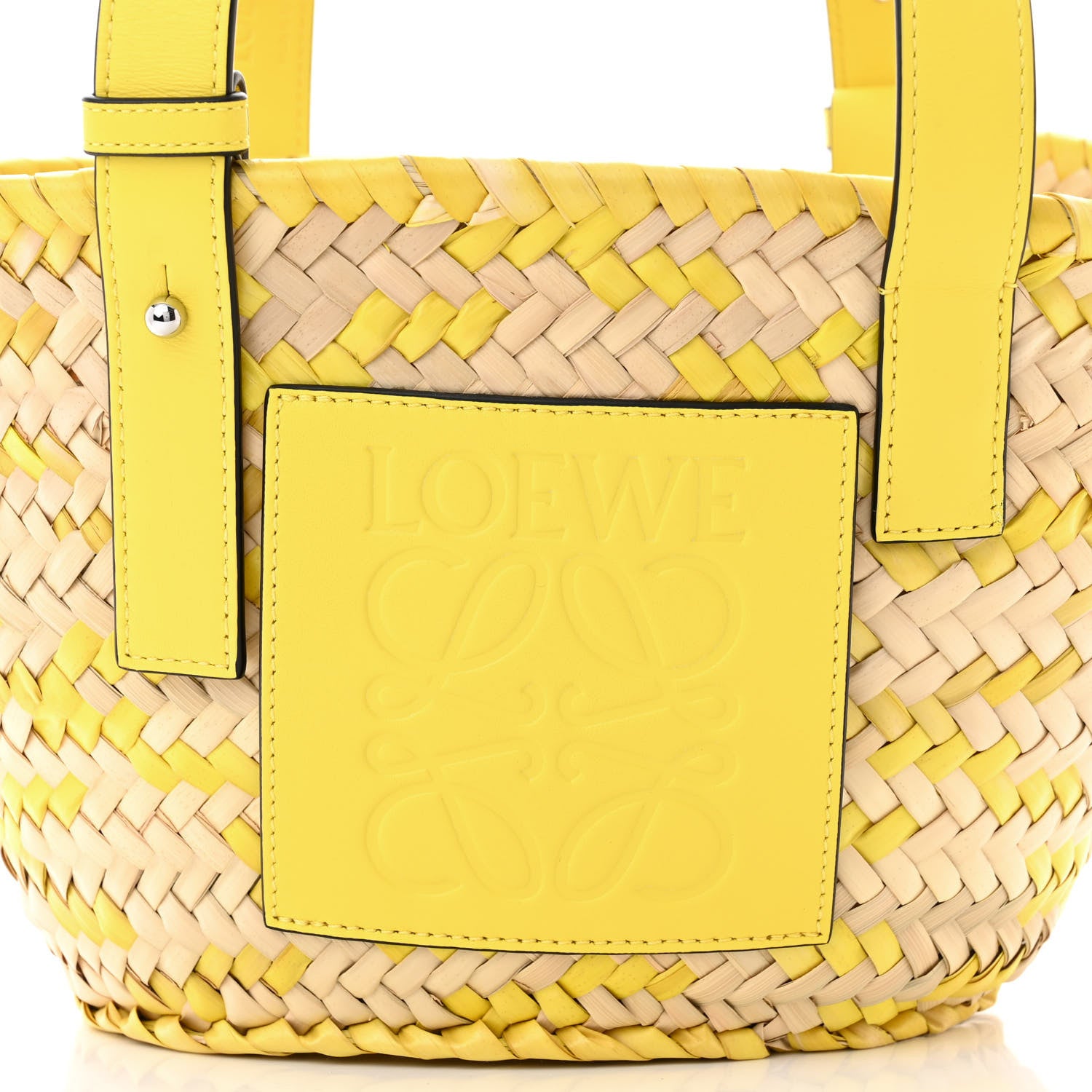 Loewe Raffia Small Basket Tote Bag Natural Yellow 7 of 9