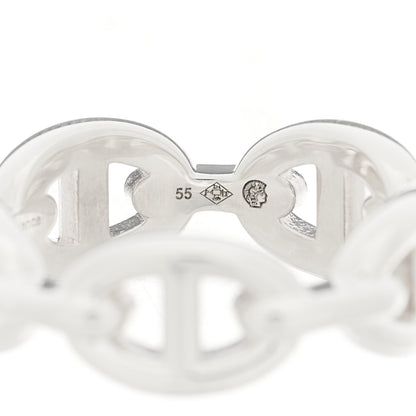 Hermes Sterling Silver PM Chaine d'Ancre Enchainee Band Ring 55 7.25 4 of 6