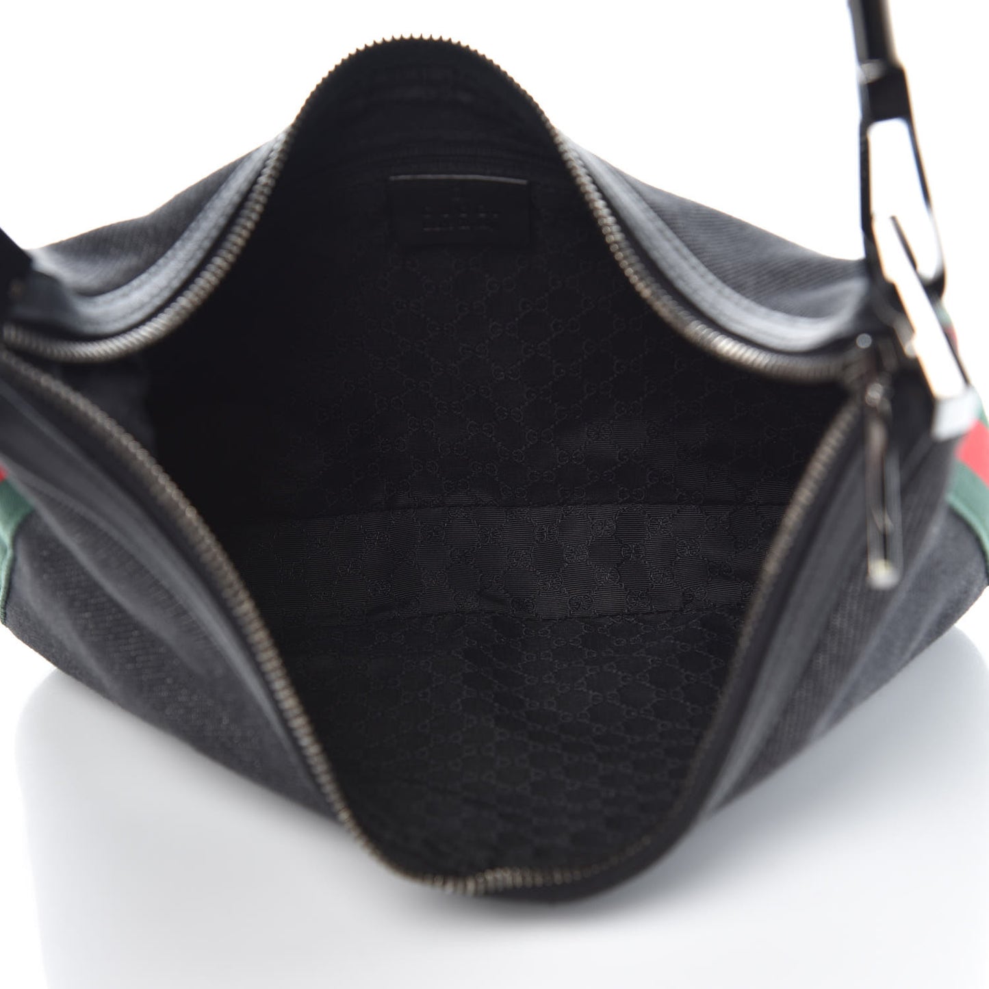 Denim Web Small Clasp Hobo Black