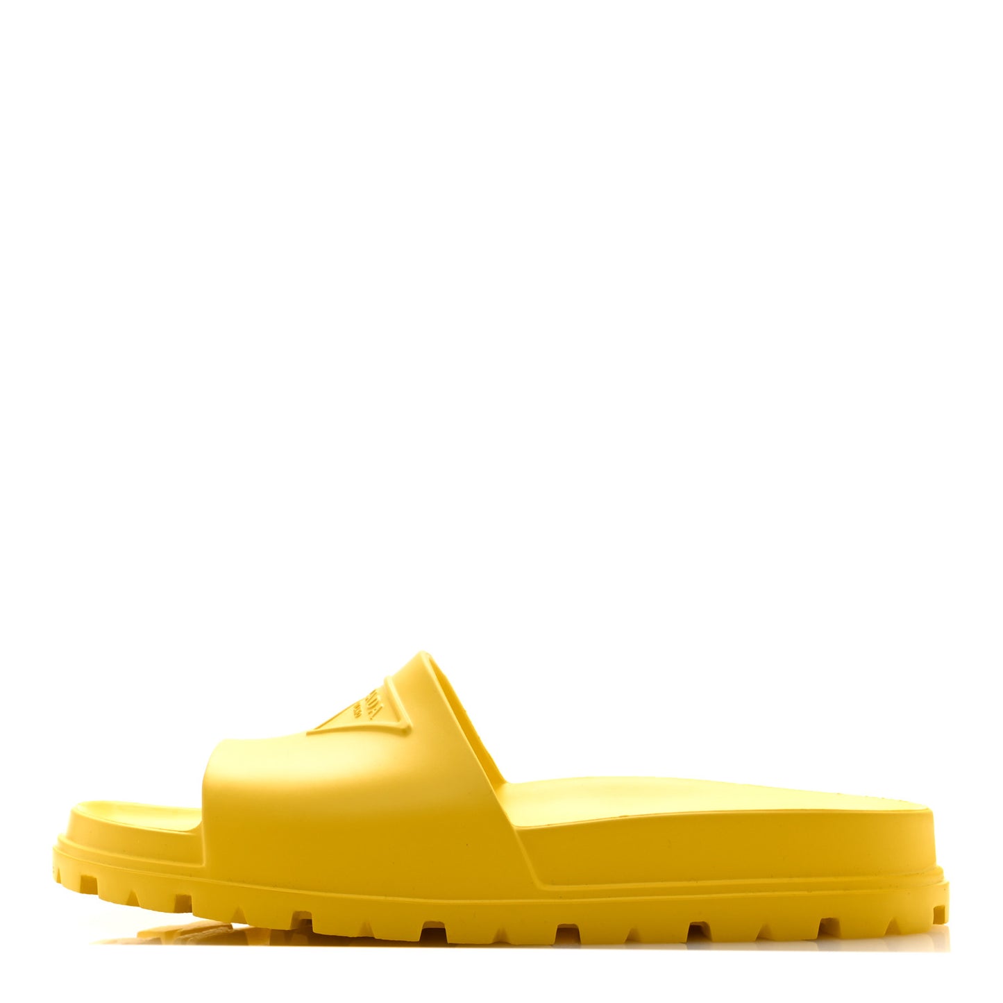 EVA Rubber Triangle Logo Embossed Mens Lug Sole Slide Sandals 43 Sole