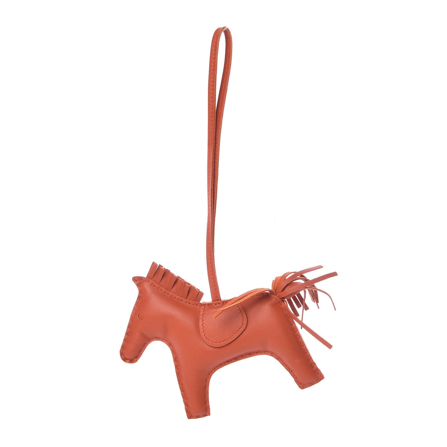 Milo Lambskin Grigri Rodeo Horse Bag Charm MM Cornaline