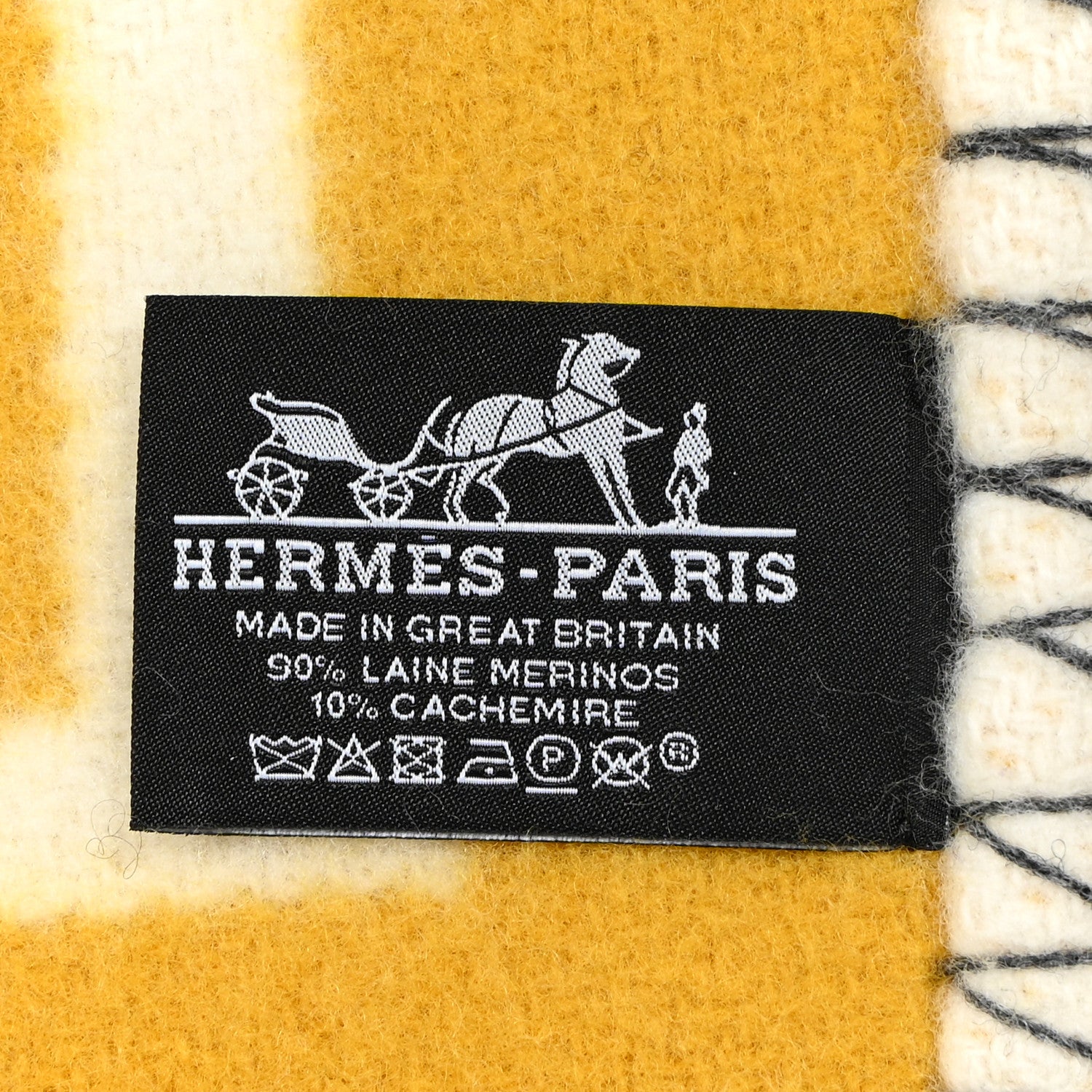 Hermes Wool Cashmere Avalon III Blanket Gris Soleil 3 of 3