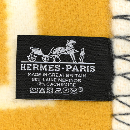 Hermes Wool Cashmere Avalon III Blanket Gris Soleil 3 of 3