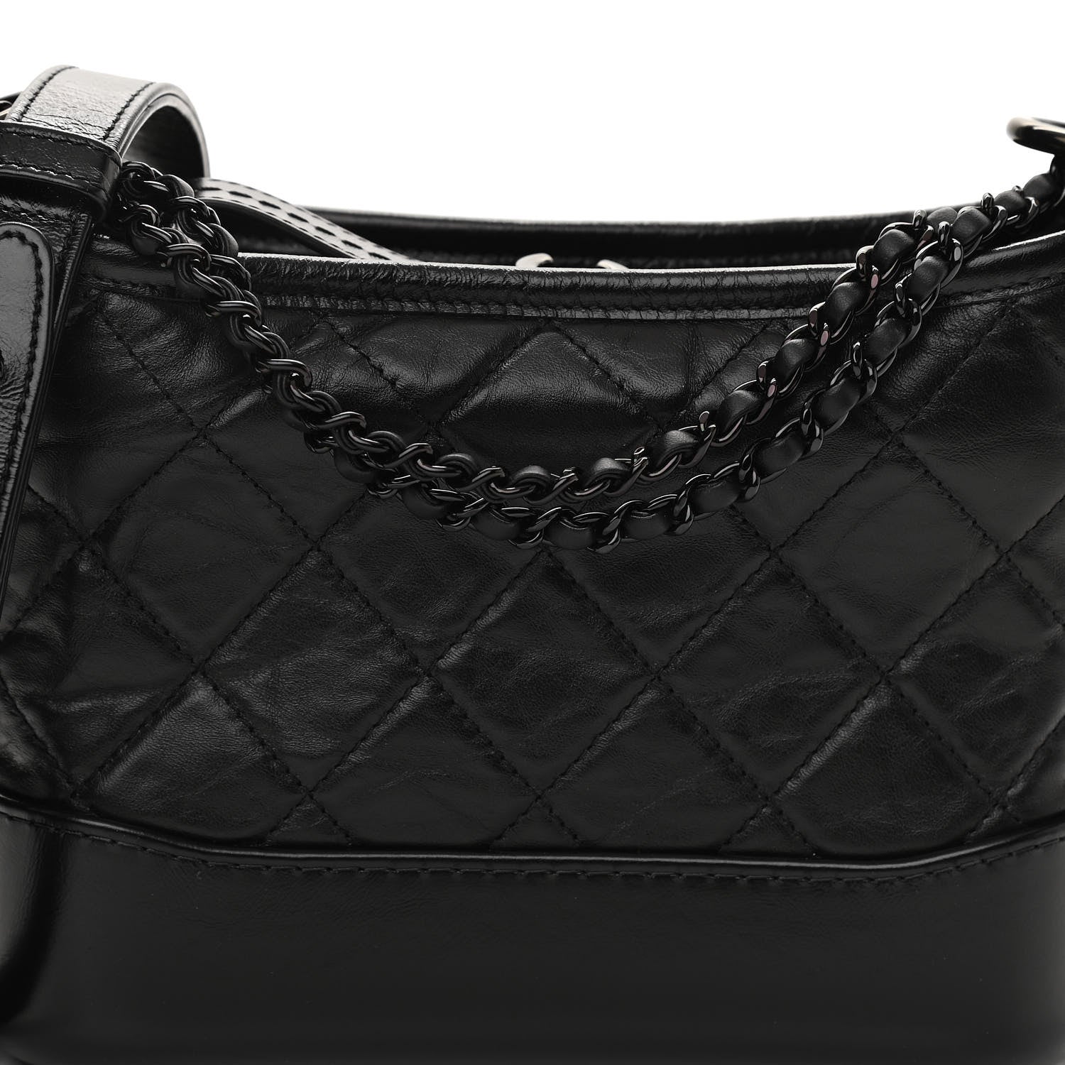 Chanel Aged Calfskin Quilted Small Gabrielle Hobo So Black 7 of 9