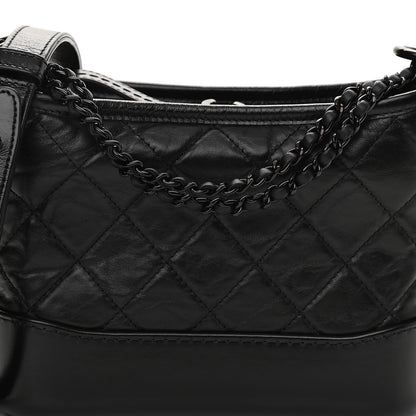 Chanel Aged Calfskin Quilted Small Gabrielle Hobo So Black 7 of 9