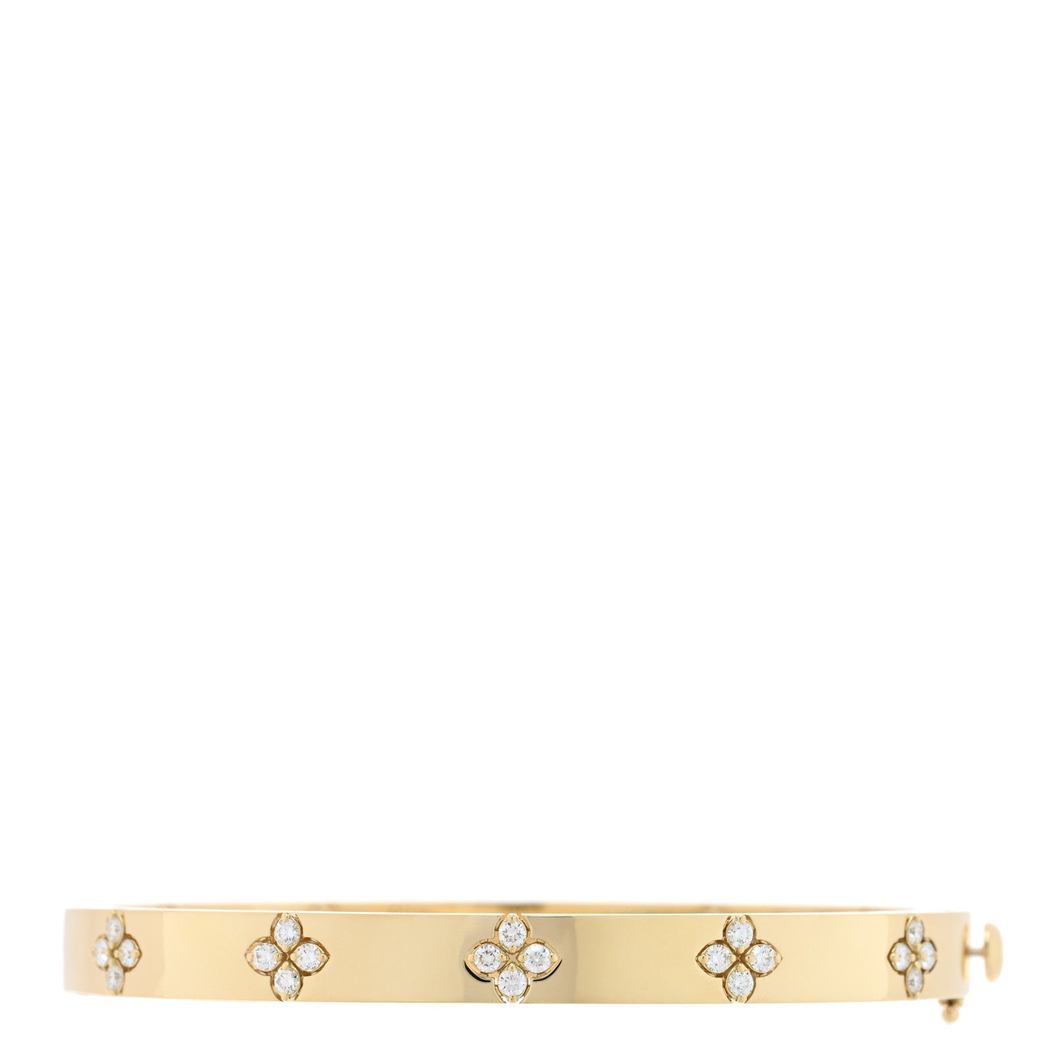 Roberto Coin 18K Yellow Gold Diamond Medium Love in Verona Bangle Bracelet 1 of 3
