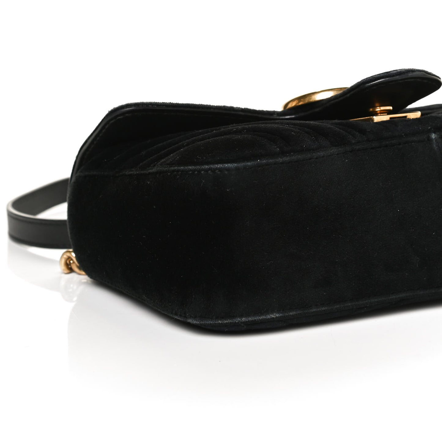 Velvet Matelasse Mini GG Marmont Shoulder Bag Black
