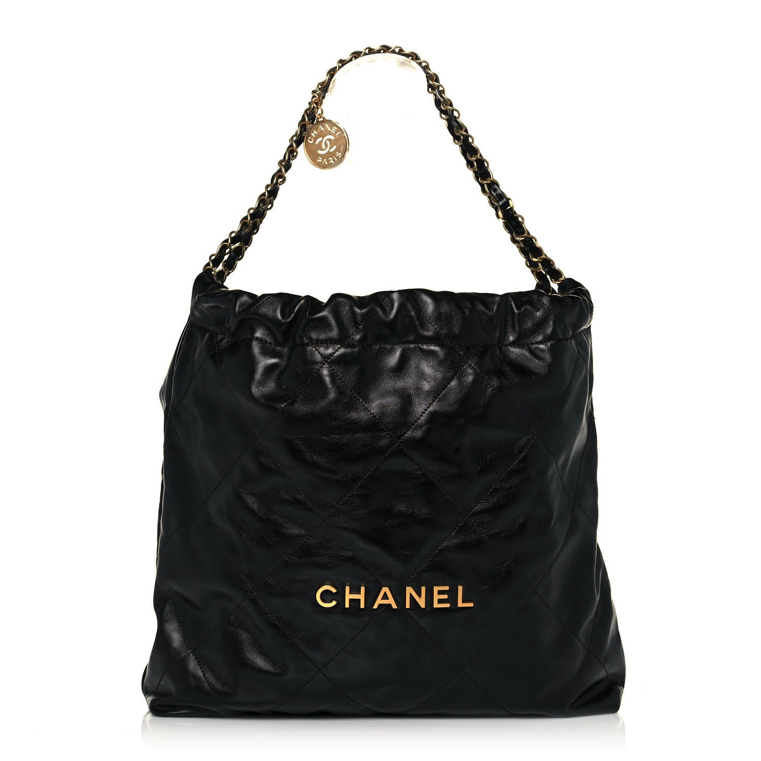 Chanel Shiny Calfskin Quilted Chanel 22 Black 3 of 14