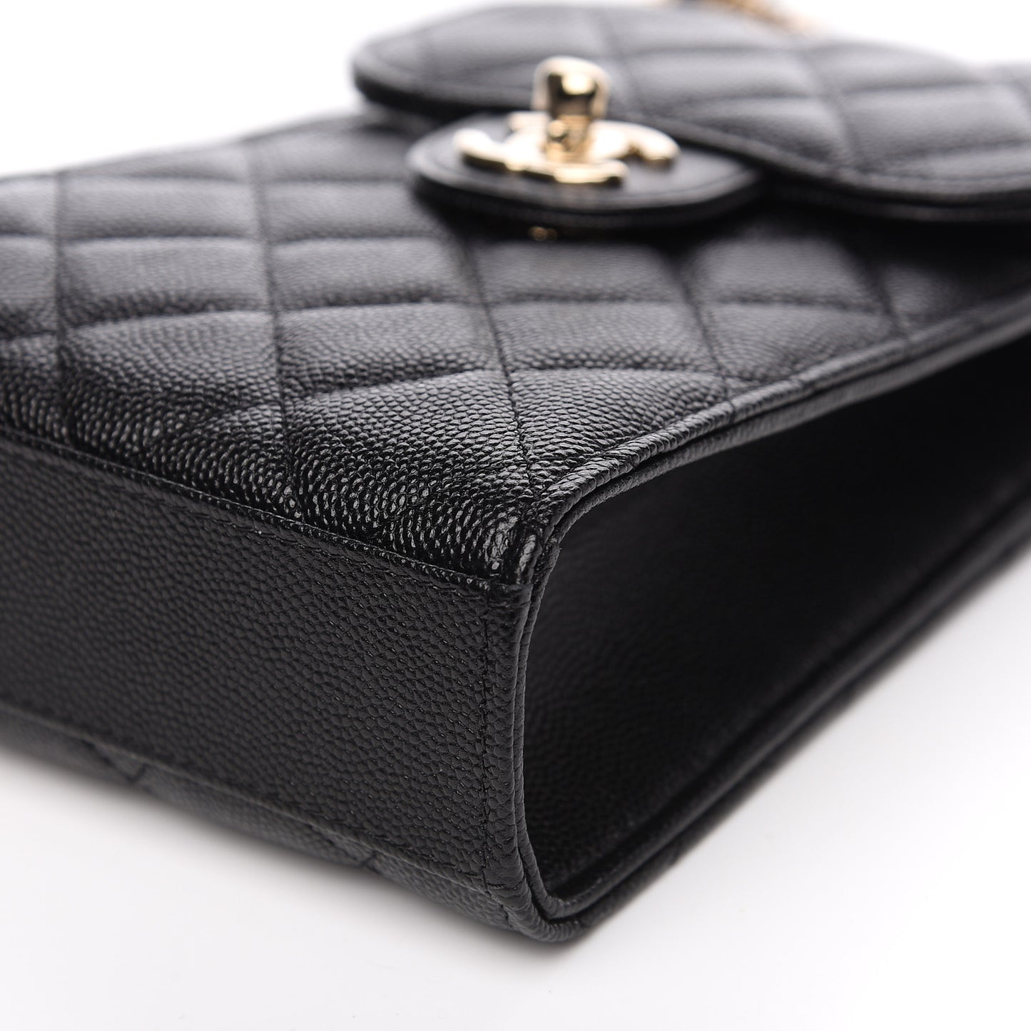 Caviar Quilted Classic Phone Holder Black