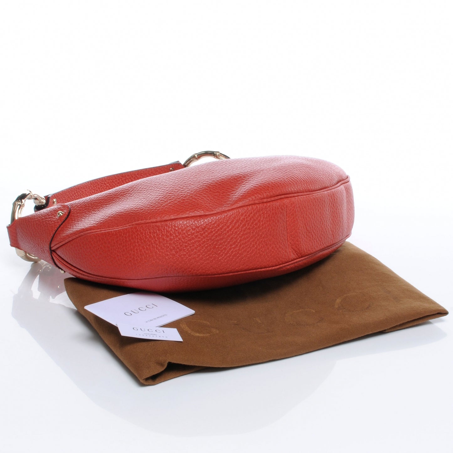 Leather Web Bamboo Ring Hobo Red