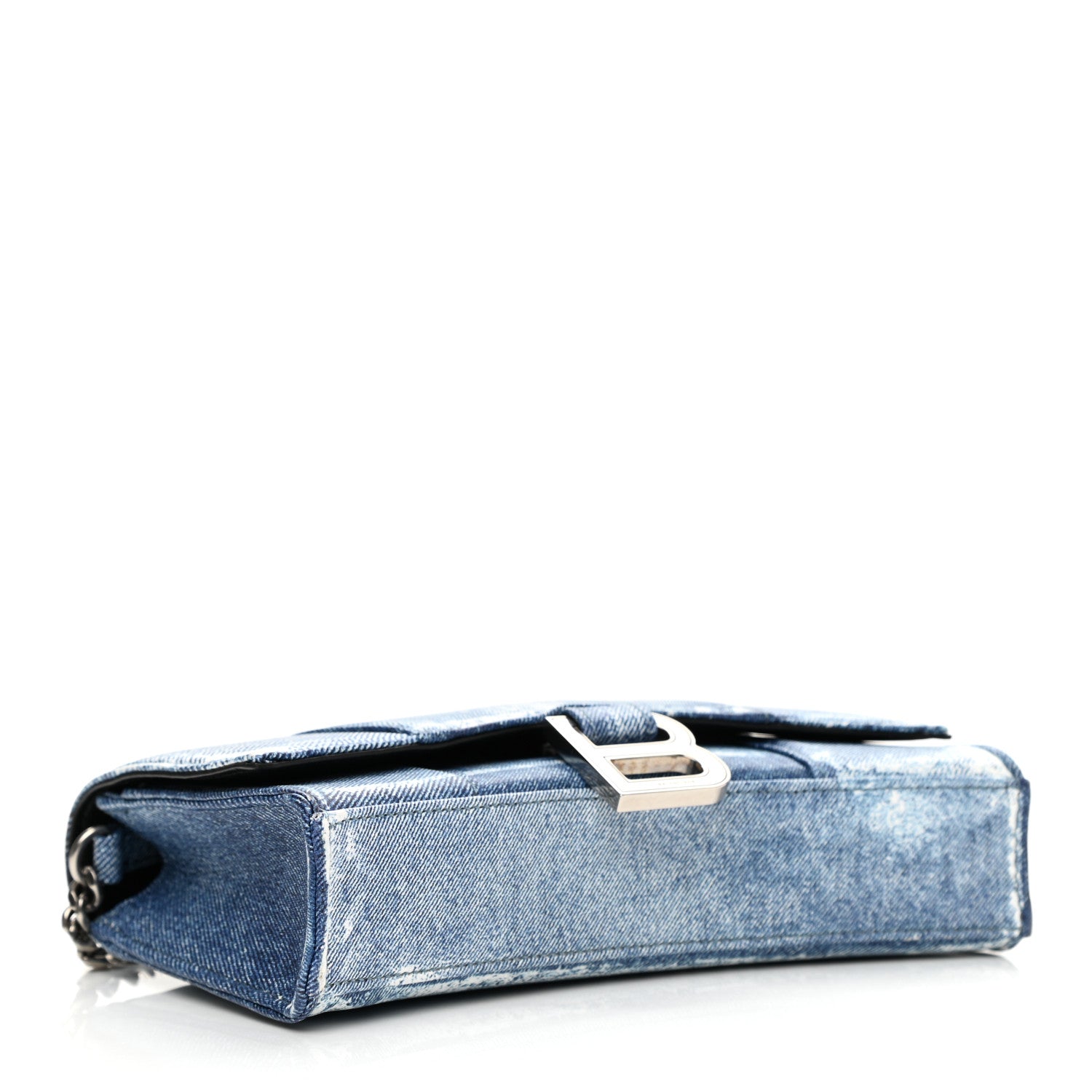 Balenciaga Nappa Denim Printed Hourglass Chain Bag Denim Blue 3 of 8