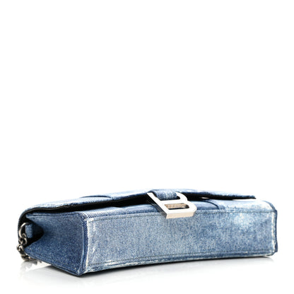 Balenciaga Nappa Denim Printed Hourglass Chain Bag Denim Blue 3 of 8