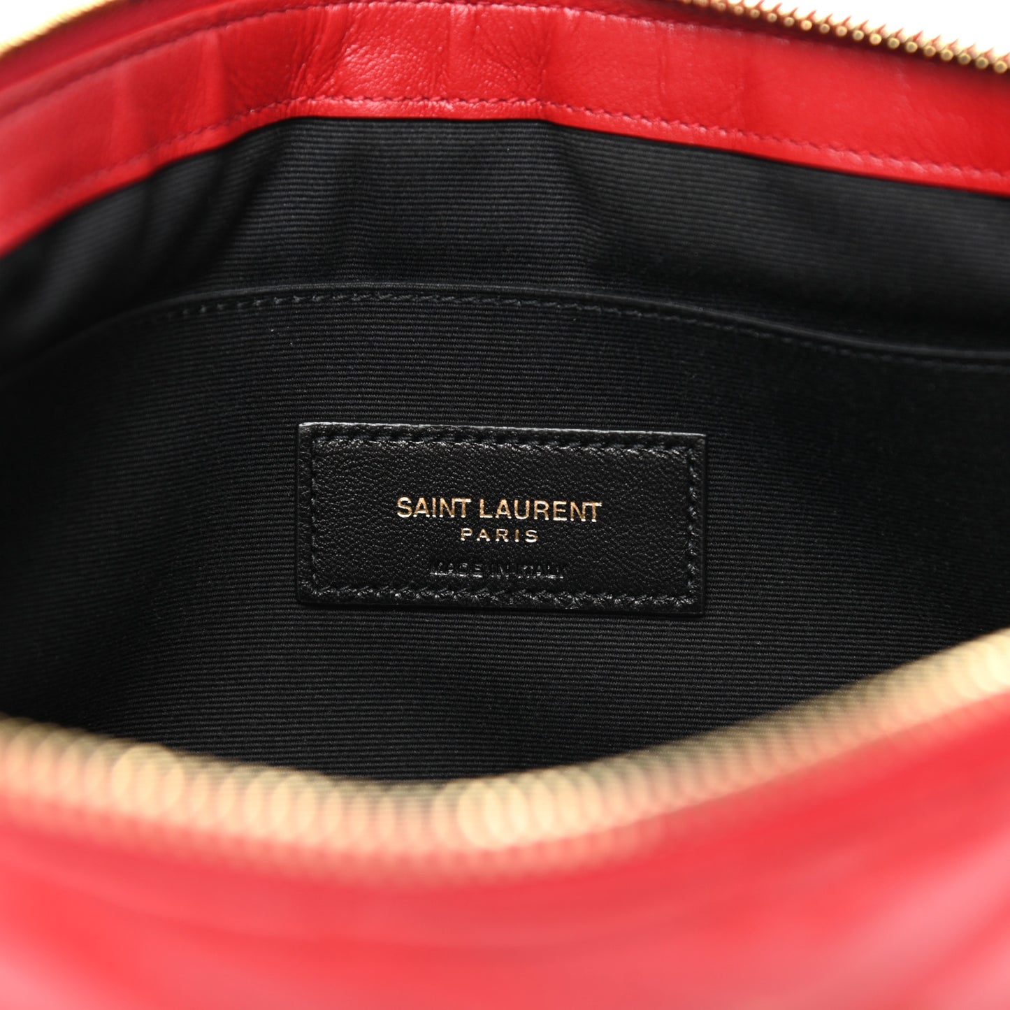 Calfskin Matelasse Monogram Cassandre Tablet Pouch Rouge Eros