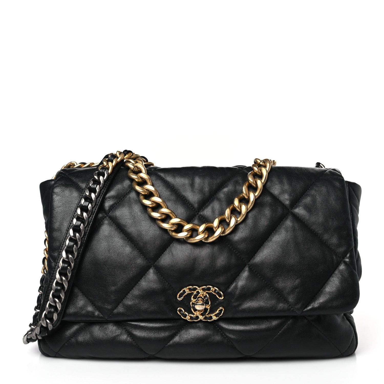 Chanel Lambskin Quilted Maxi Chanel 19 Flap Black 1 of 9