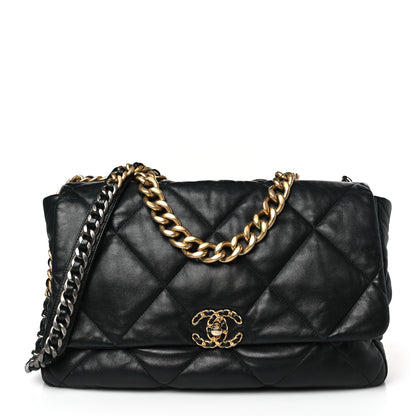 Chanel Lambskin Quilted Maxi Chanel 19 Flap Black 1 of 9