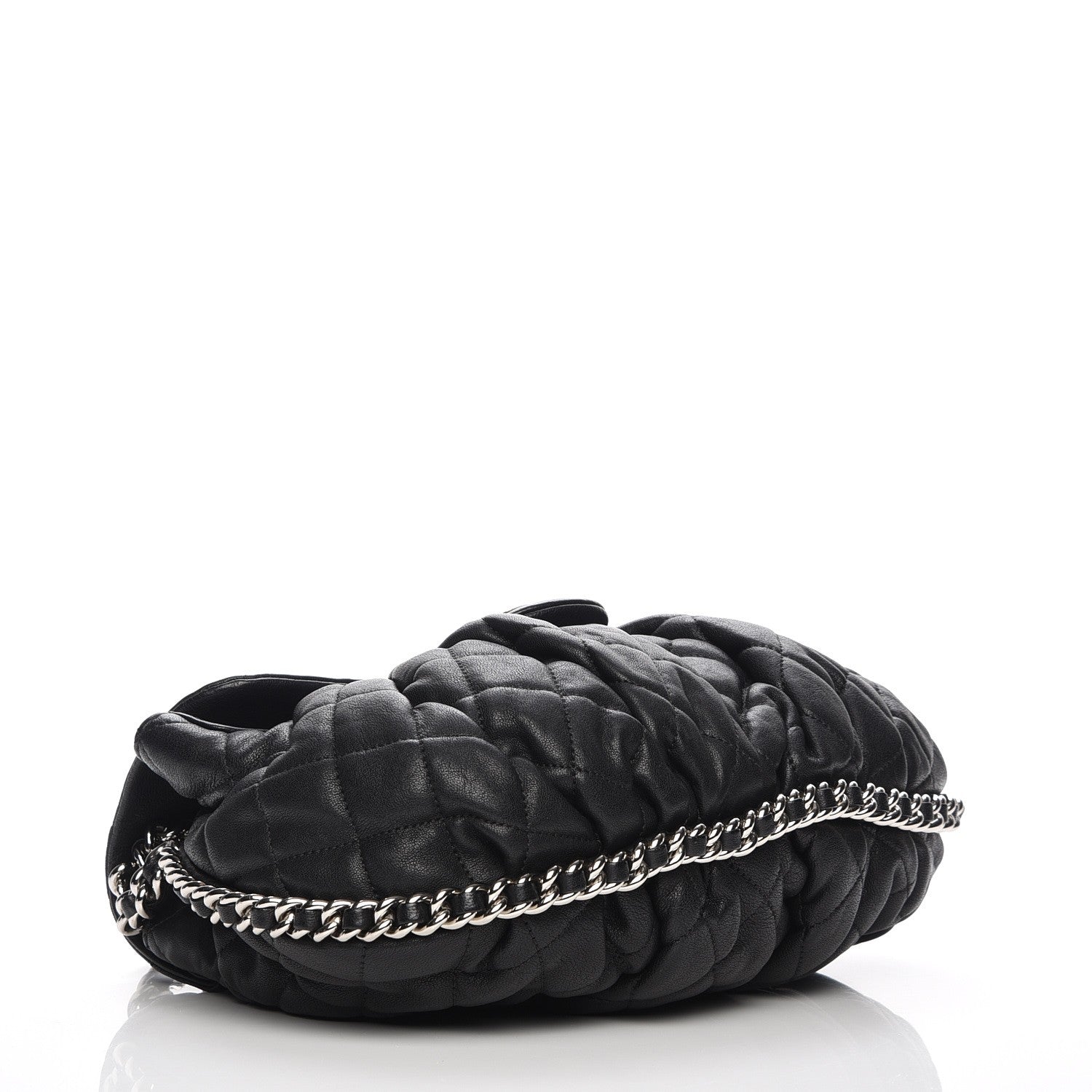 Chanel Washed Lambskin Quilted Medium Chain Around Messenger Black 4 of 8