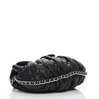 Chanel Washed Lambskin Quilted Medium Chain Around Messenger Black 4 of 8