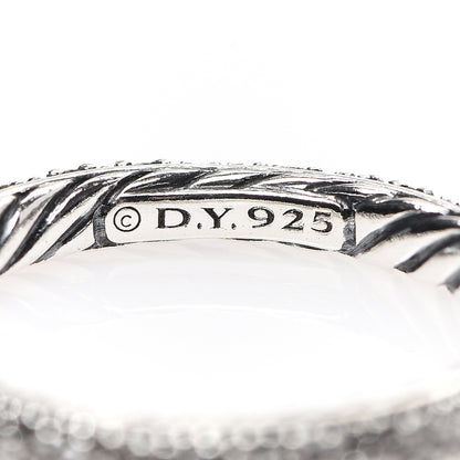David Yurman Sterling Silver Diamond 3mm Midnight Melange Band Ring 54 6.75 4 of 4