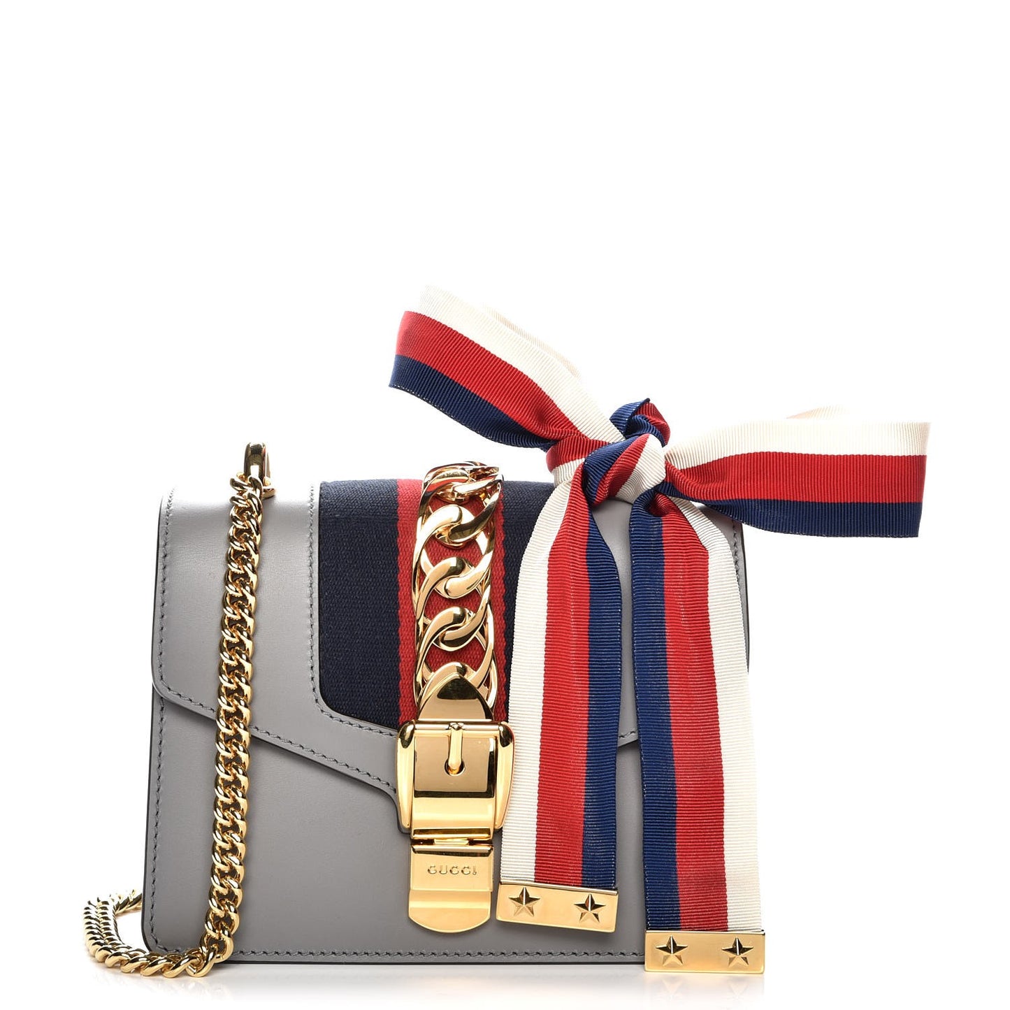 Calfskin Mini Sylvie Chain Shoulder Bag Deep Grey