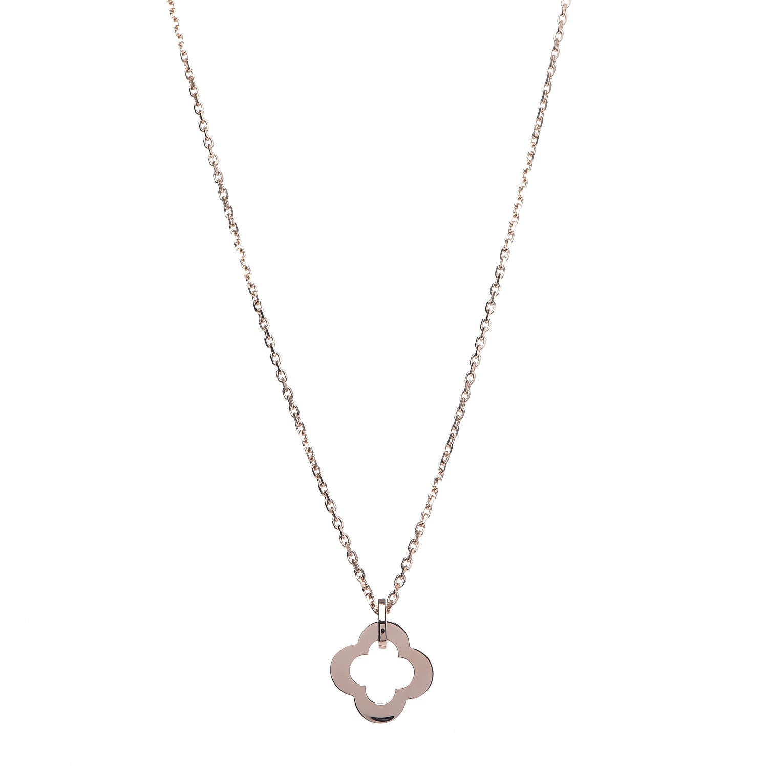 Van Cleef & Arpels 18K Rose Gold Byzantine Alhambra Pendant Necklace 1 of 8