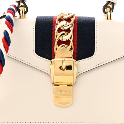 Gucci Calfskin Mini Sylvie Top Handle Bag White 7 of 10