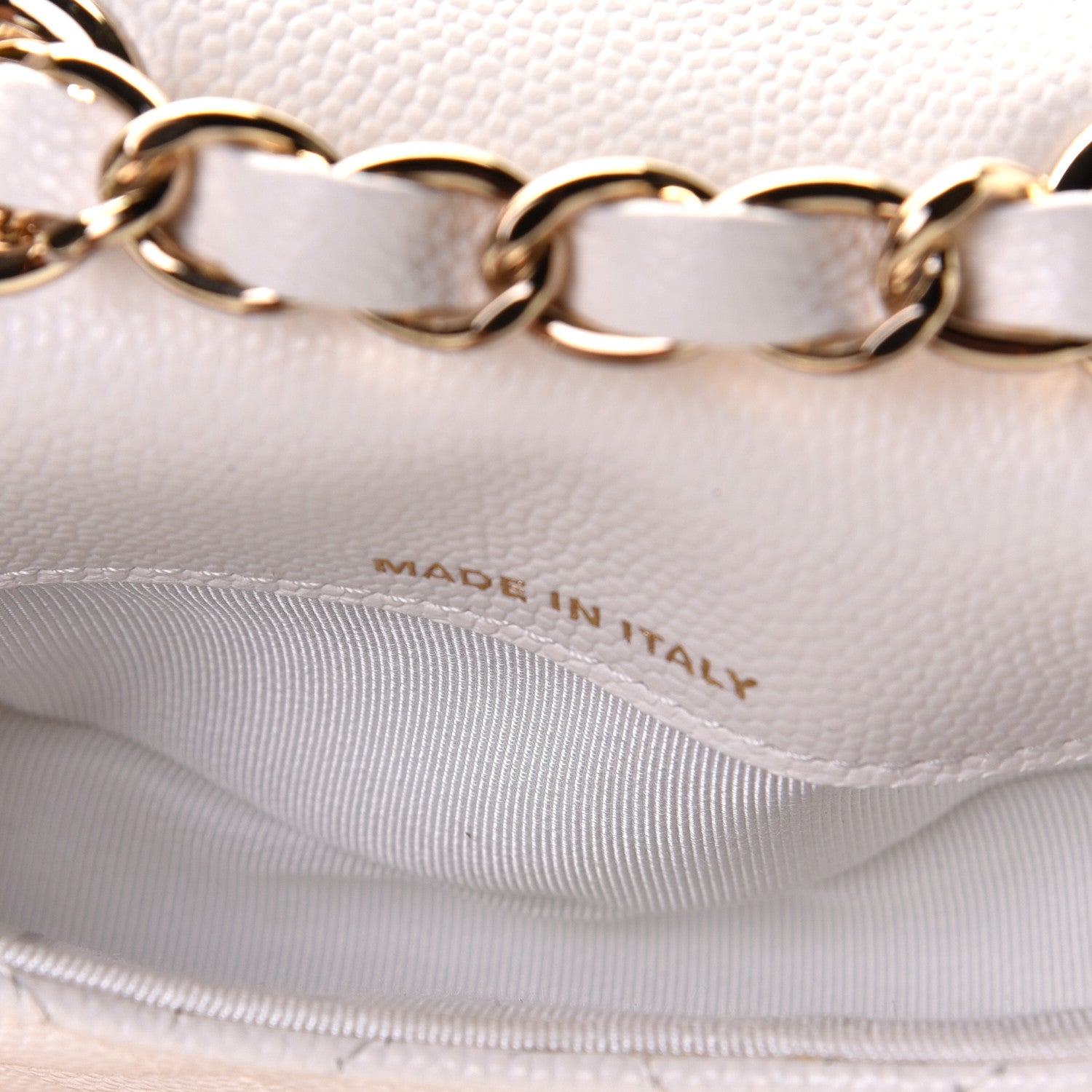Chanel Caviar Quilted Mini Chain Belt Bag White 7 of 9