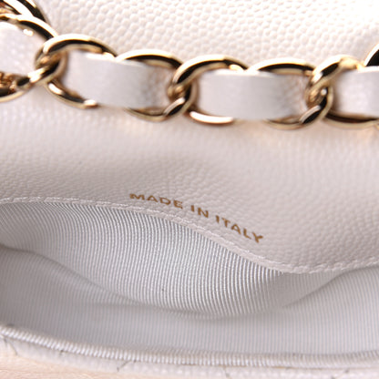 Chanel Caviar Quilted Mini Chain Belt Bag White 7 of 9