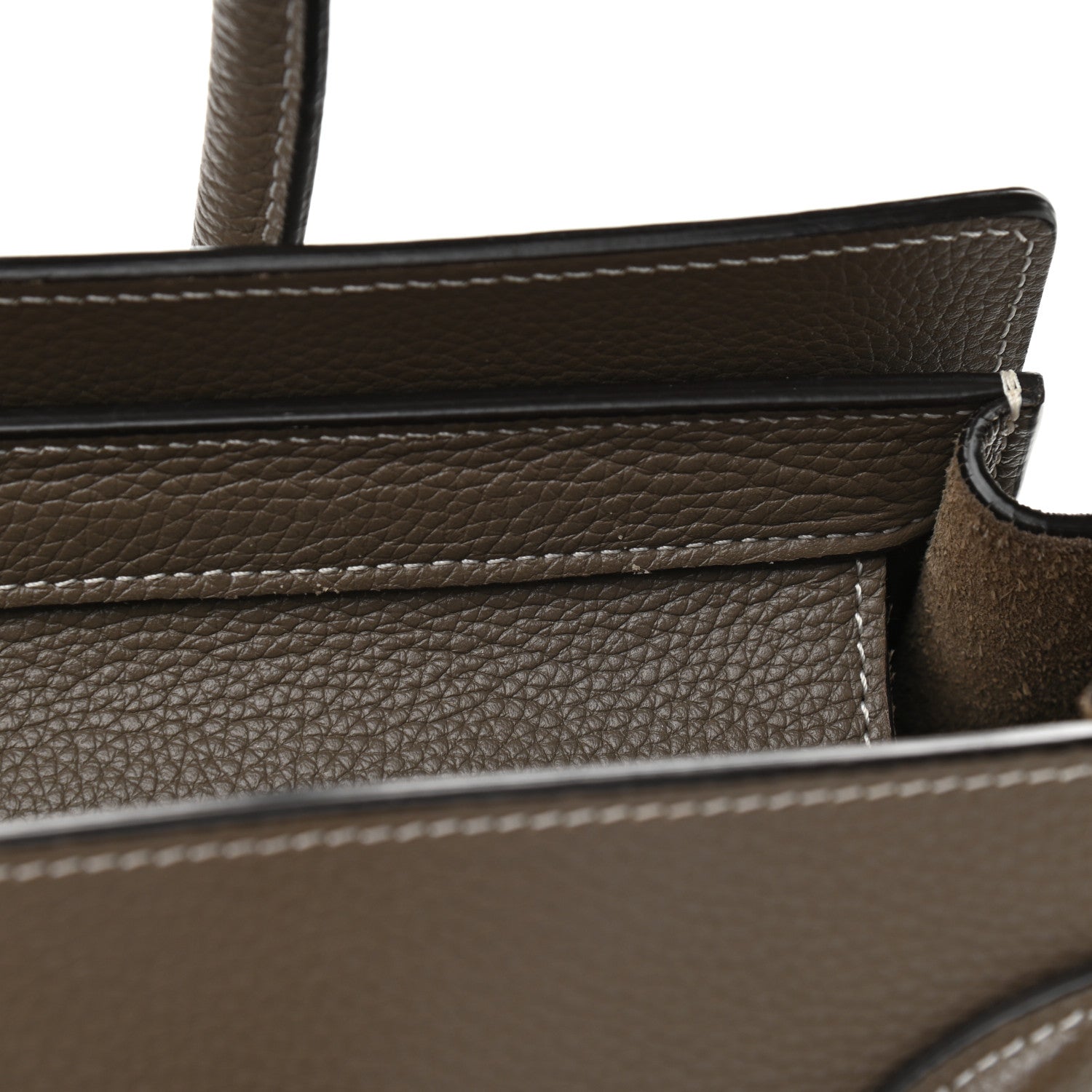 Celine Drummed Calfskin Micro Luggage Souris 10 of 12