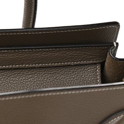 Celine Drummed Calfskin Micro Luggage Souris 10 of 12