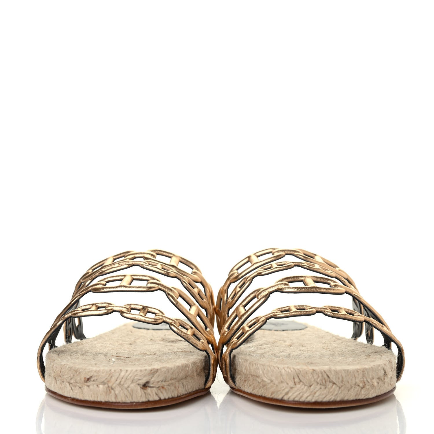 Hermes Nappa Ancone Espadrille Sandals 36 Or Vieilli 2 of 4