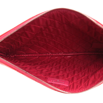 Chanel Patent Calfskin Quilted Valentine Hearts Medium O Cosmetic Case Dark Pink 7 of 10