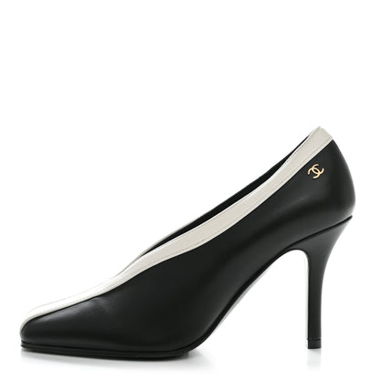 Chanel Lambskin Pumps 35.5 Black Ivory 1 of 10