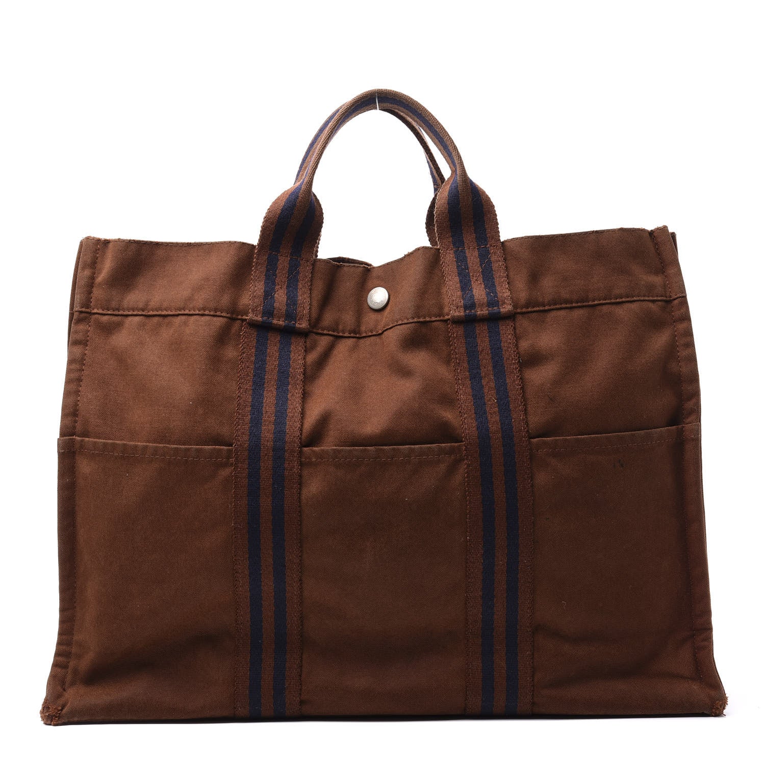 Hermes Canvas Fourre Tout MM Brown 1 of 12