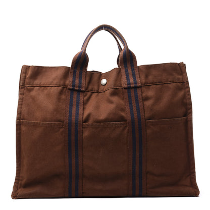 Hermes Canvas Fourre Tout MM Brown 1 of 12