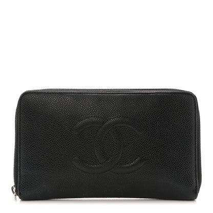 Chanel Caviar Large Timeless CC Zip Around Organizer Wallet Black 1 of 11