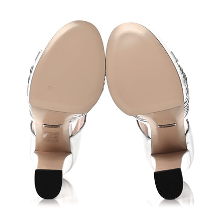 Gucci Metallic Nappa Crawford Knotted Strap Platform 38.5 Silver 5 of 13