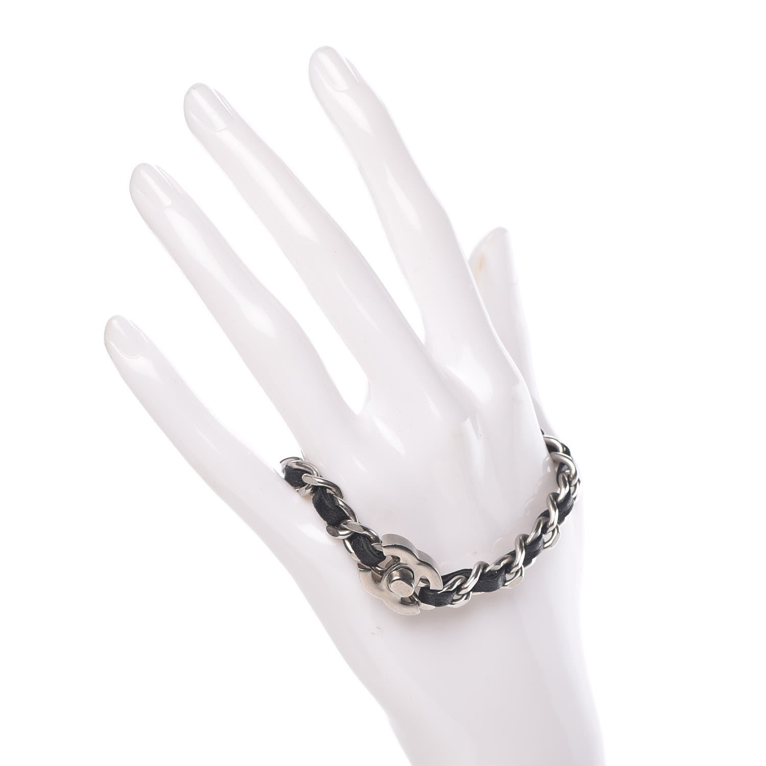 Chanel Lambskin CC Turnlock Chain Bracelet L Black 2 of 6