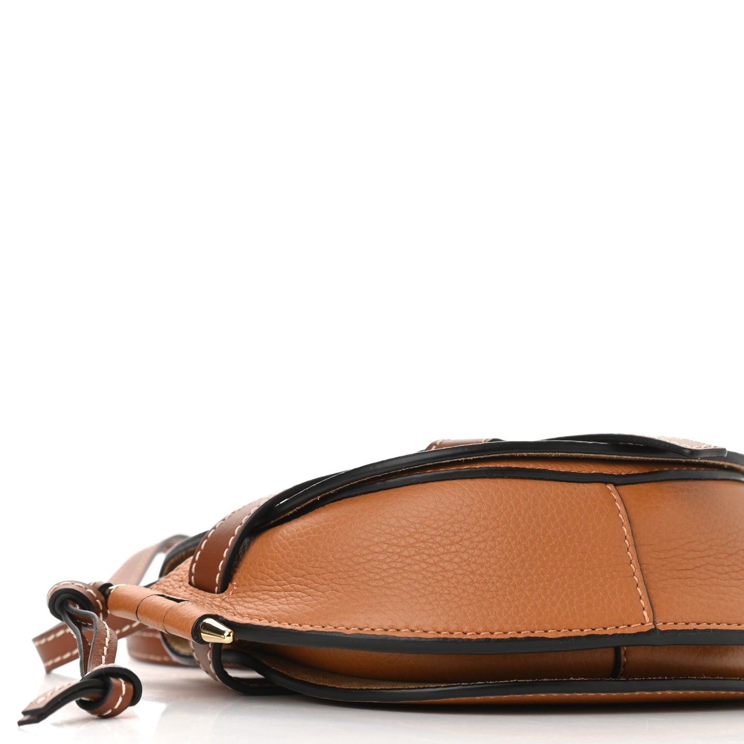 Grained Calfskin Mini Gate Crossbody Bag Caramel Pecan