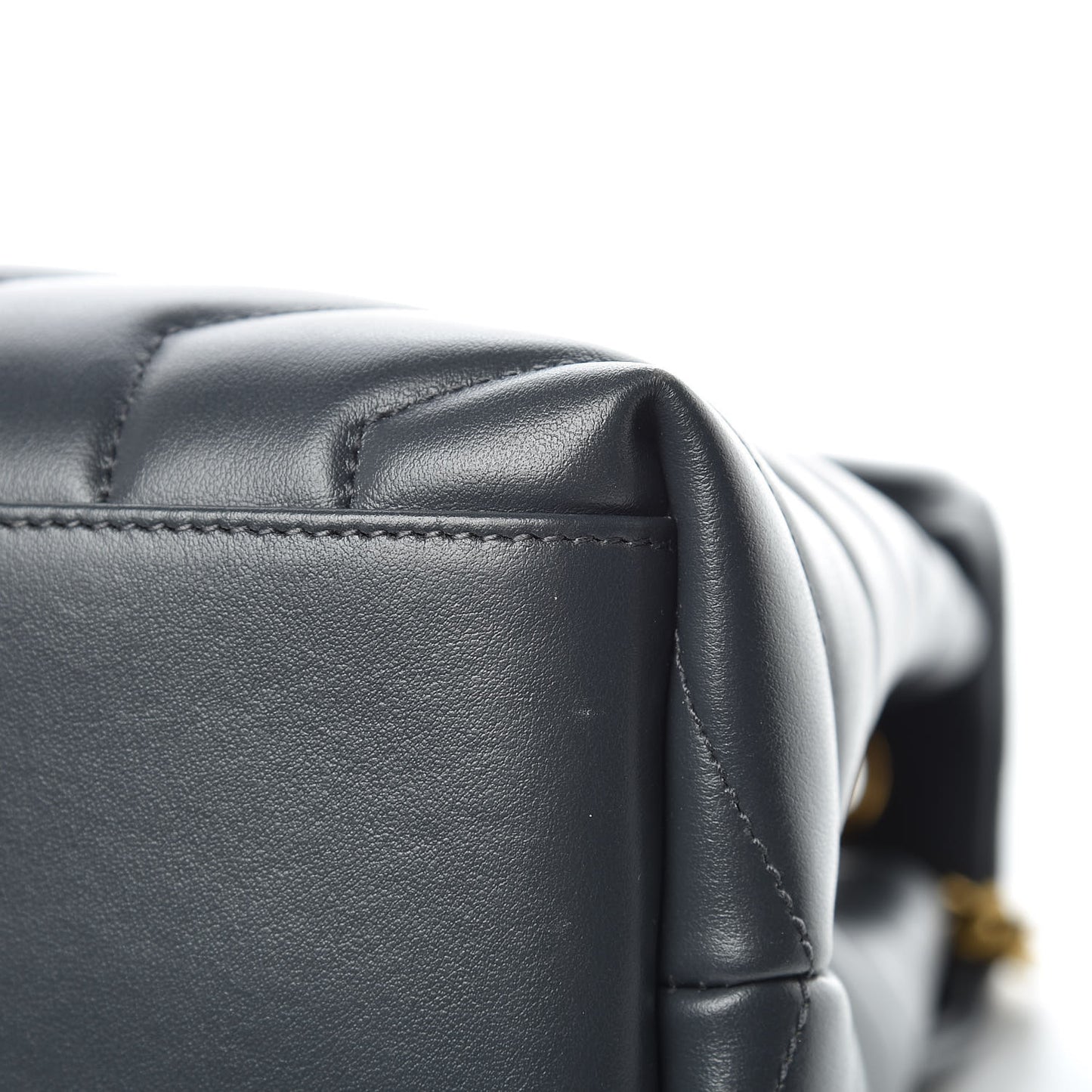 Calfskin Y Quilted Monogram Medium Loulou Chain Satchel Asphalt